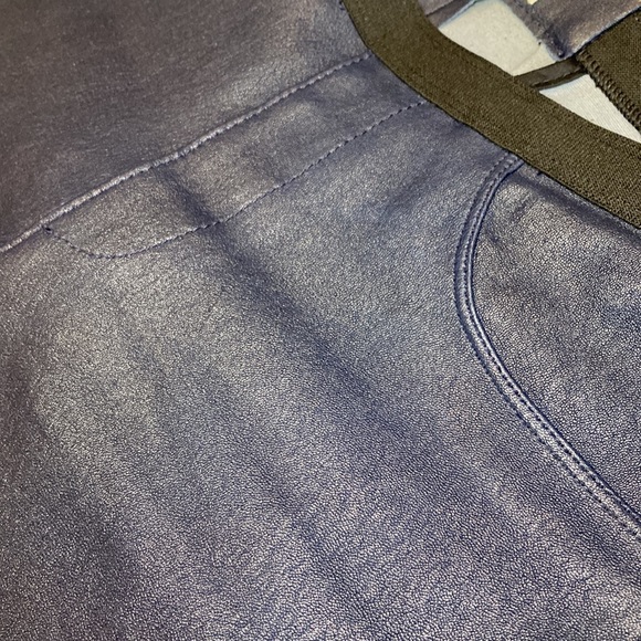 Helmet Lang navy blue leather leggings - Picture 8 of 12